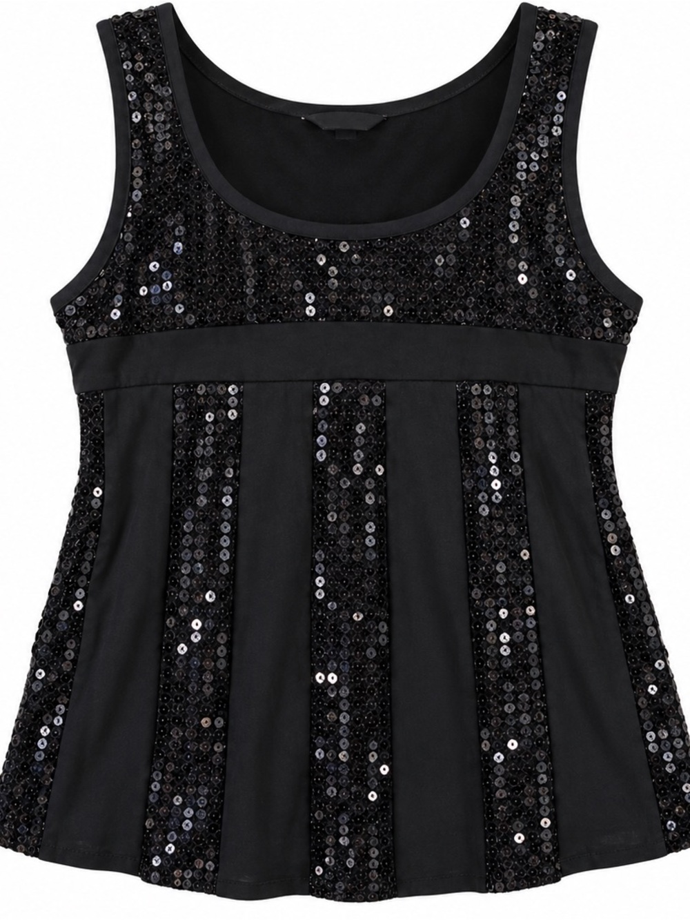 Mixit Black Sequin Sleeveless Tank Top